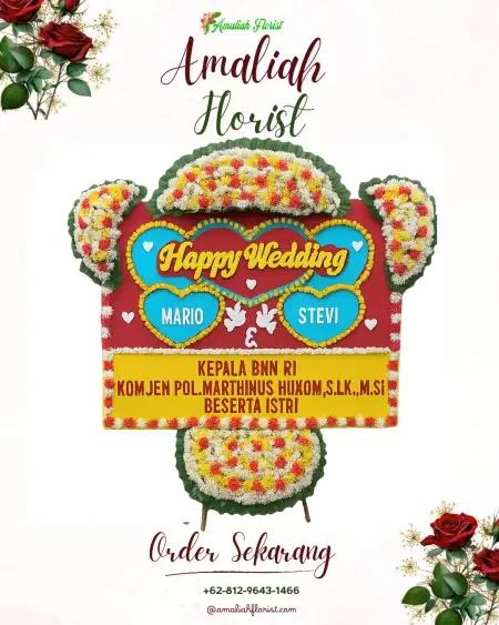 Papan Bunga Pernikahan Memahak Teboq
